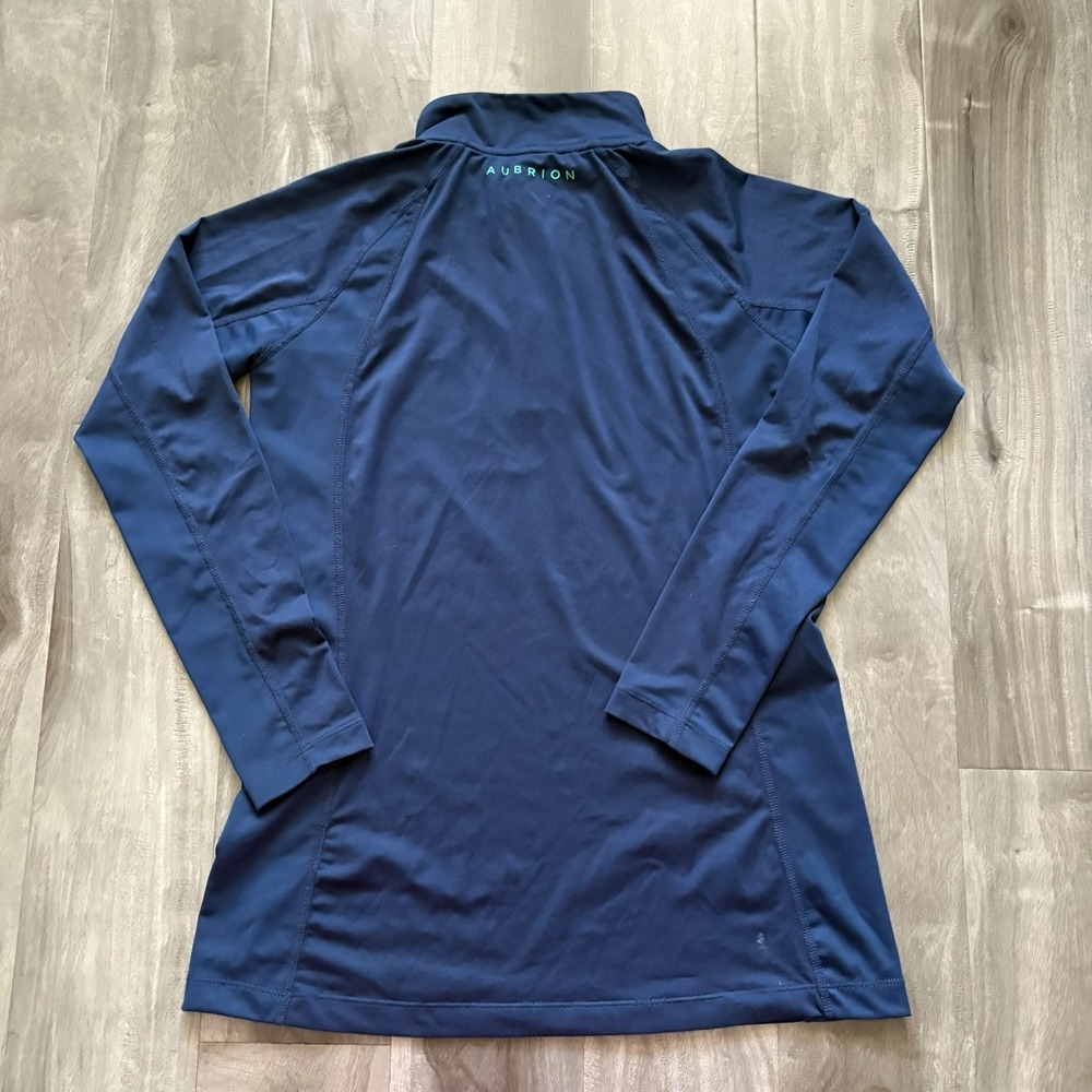 Aubrion Navy Blue‎ 1/4 Zip Long Sleeve Equestrian Base Layer Riding Top Medium - Picture 2 of 10
